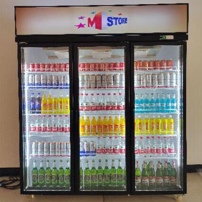 China Three Swing Glass Door Merchandiser Refrigerator Commercial for sale