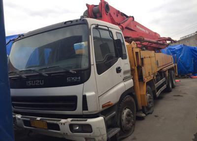China Yellow Putzmeister 42m Second Hand Concrete Pump Truck With Isuzu Chassis for sale