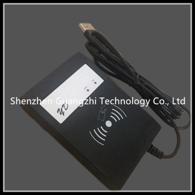 China Black Rfid Card Reader 13.56mhz Long Range , Contactless Card Reader With Buzzer for sale