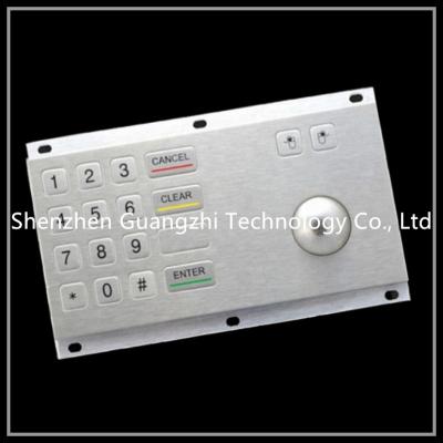 China Stainless Steel Industrial Keyboard With Trackball For Atm / Kiosk for sale