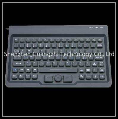 China Black Silicone Rubber Keypad With Full Size Trackball Mouse Usb Or Ps2 Connection for sale
