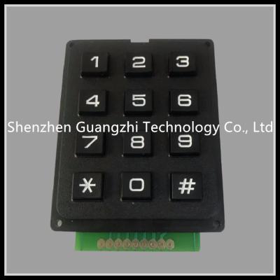 China 12 Key ABS Plastic Pin Code Keypad 3 * 4 Matrix 4 Core Aviation Connector for sale
