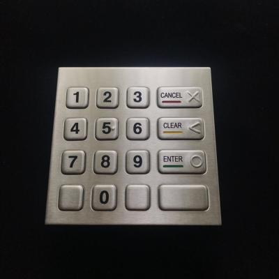 China Stainless Steel Vending Machine Keypad 16 Key Dust Resistant Laser Marking for sale