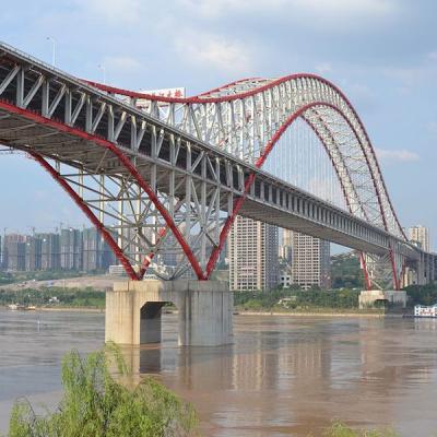 China Prefab Steel Arch Bridge Painted Half Through High Strength for sale