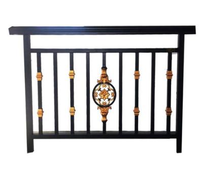 China Fence Stair Railing Banister Handrail Hardware  Black Steel Post Modern Outdoor for sale
