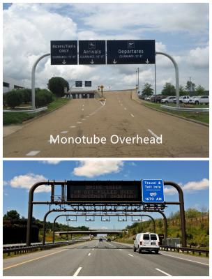China Highway Overhead Sign Structures Hot Dip Galvanized Steel Welding Rod Full Span Sign Bridge for sale