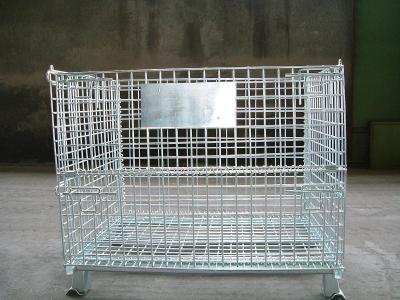 China Galvanized Movable Metal Wire Cages , Wire Mesh Storage Container for sale