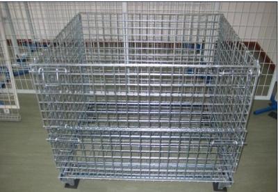 Chine Cage de treillis métallique pliable galvanisée pour le stockage des marchandises en entrepôt à vendre