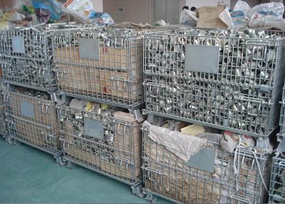 China Galvanized Wire Mesh Pallet Cage Foldable Stackable Collapsible Pallet Cages for sale
