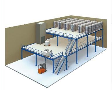 China Powder Coating Industrial Steel Mezzanine Floors With Walkways For Warehouse for sale
