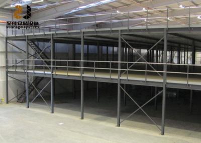 China Epoxy Powder Coated Industrial Mezzanine Floors 2 Layer Storage Warehouse Racking for sale