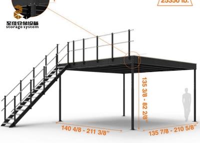 China Estrutura de aço Sistema de estantes de piso industrial de mezzanine de duas camadas à venda
