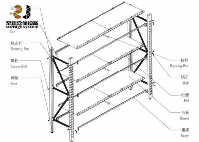 China Cold Rolled Steel Medium Duty Storage Rack Multi Level Industrial Shelving Racks for sale