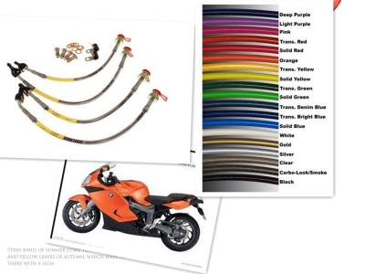 China 1/8 SIZE Motorcycle Racing Colored /PTFE Steel Braided Brake Line Hose Kits for sale