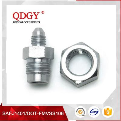 China qdgy steel material with chromed plated coating -3 AND -4 AN  SAE Brake Adapter Fittings TEE 7/16 X 24 I.F.FEMALE for sale