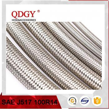 China hOT SALE SAE J517 100R14 PTFE hose Stainless steel braided hose for sale