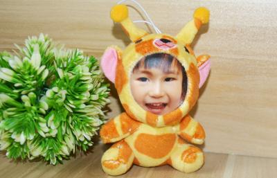 China Goat giraffe Plush  beautiful 10CM Rabbit Photo Mask toys , 3D doll of yourself face for sale