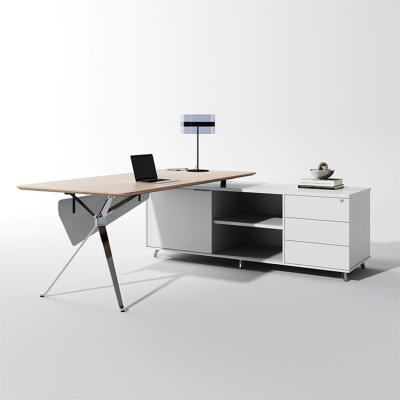 China Side Cabinet Grey Executive Desk Width 1800mm Customized Manager Office Desk for sale