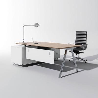 China Metalen frame ISO Office Executive-tafel Eenvoudig laag wit Executive-bureau Te koop