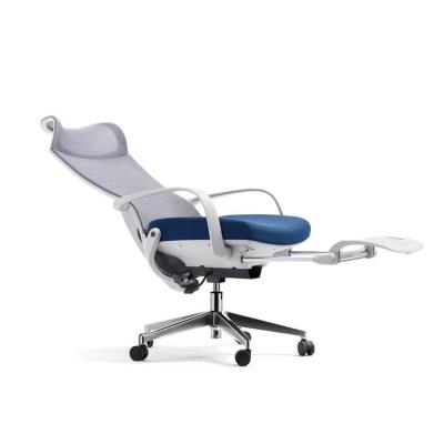China Grey And Blue Home Office Chair Modern Sleek Design With Fixed Headrest for sale