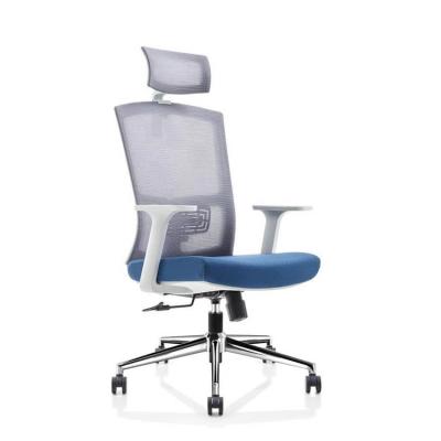 China Silla de oficina con asiento de malla de poliuretano para silla de escritorio para computadora con respaldo alto para personal en venta