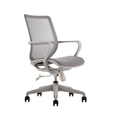 China Grey Fabric Swivel Office Chair Shaped Foam Cushion Ergonomic With Wheels for sale