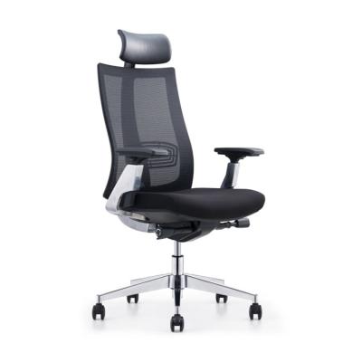 China Anti Vibration Black Mesh Desk Chair Modern With Adjustable Lumbar Support for sale