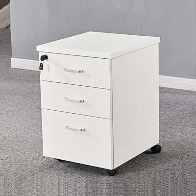 China 16 Inch Office Wooden Filing Cabinets Rolling White File Cabinet for sale
