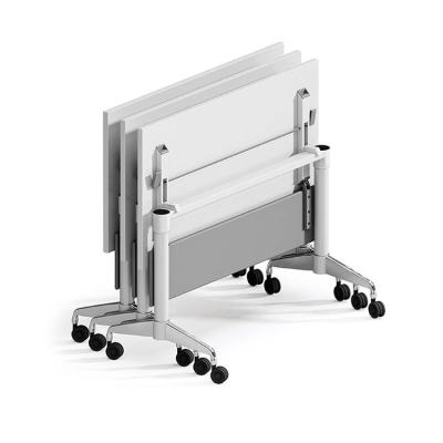 China Witte rechthoekige houten opvouwbare trainingstafel Dikte 25 mm voor vergaderruimte Te koop