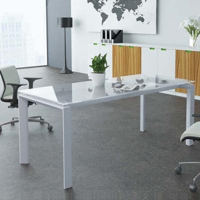 China Mesa de conferência de escritório H750mm com pernas de metal mesa de reunião de vidro à venda