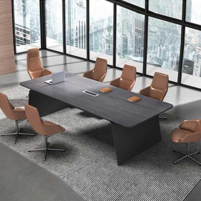 China 8 Seater Office Meeting Room Table Dark Grey OEM For Business Premises for sale