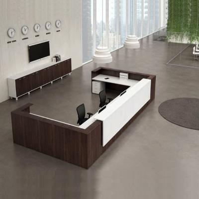 China Salon Front Office Reception Desk Modern Style With Melamine Panel for sale