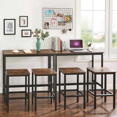 China 6.2 Inch Bar Table Stool Set Industrial Coffee Vintage Brown Dining Bar Table for sale