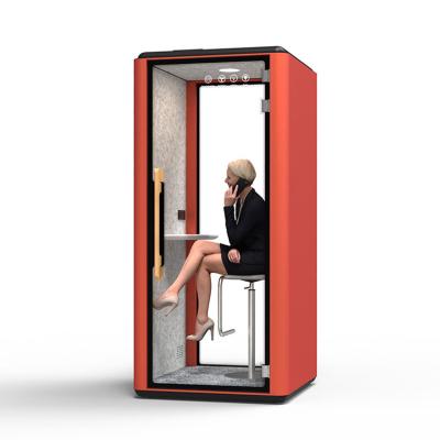 China 42.3 Inch Acoustic Phone Booth Red Single 2000HMM Portable Office Pod for sale