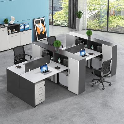 中国 黒と白 オフィス 家具 スタッフ テーブル オフィス デスク 作業台 引き出し付き 販売のため