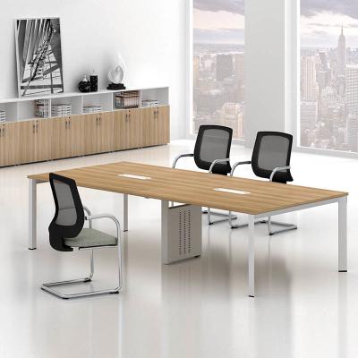 China Meeting Room Oak Color Wood 6 Person Modern Conference Table for sale