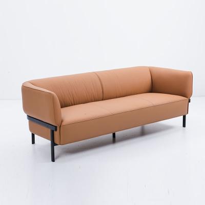 China Sofá de oficina de cuero de rectángulo seccional set de sofá de oficina marrón en venta