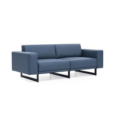 China Blue Hotel Office Reception Leather Modular Sectional Office Sofa for sale