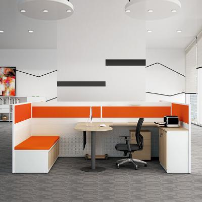 China Cheap Orange Office Workstation Price Modular 2 4 6 People Office Workstations Desk for sale