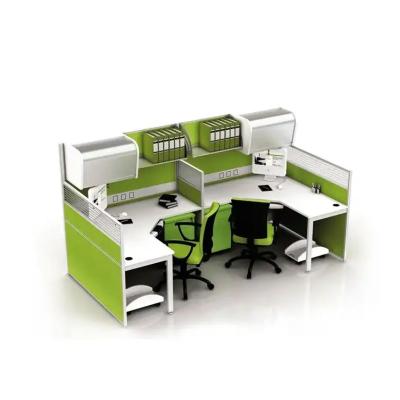 Chine Verte modulaire 2 4 6 personnes bureaux bureaux avec armoire supérieure à vendre