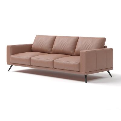 China Simple Office Furniture Sofa Modular Brown Synthetic Leather Sofa Set zu verkaufen