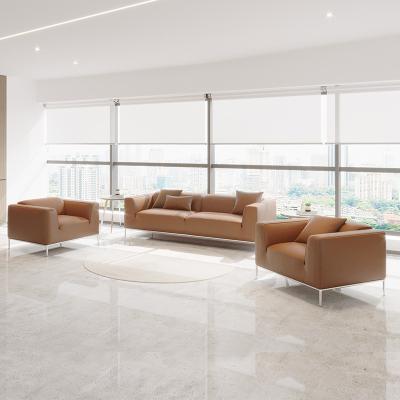 中国 3-Seater Office Room Furniture Sofa Modern Synthetic Leather Sofa Set 販売のため