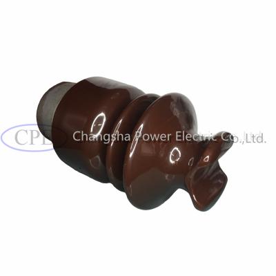 China ODM Brown Glazed Porcelain Pin Post Insulator With Hardware for sale