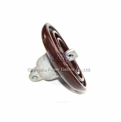 China Brown Color ANSI 52-4 Density Porcelain Suspension Insulator OEM Available for sale