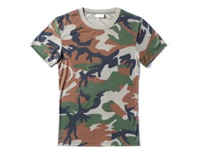China 100% Cotton Military Tactical Wear Ripstop Camo Army T Shirt for sale