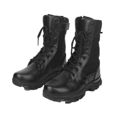 China Tactical outdoor gear Genuine Leather Tactical Black Boots 8