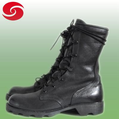 China Combat tactical boots Genuine Leather Black Boot Mens Rubber Sole 6
