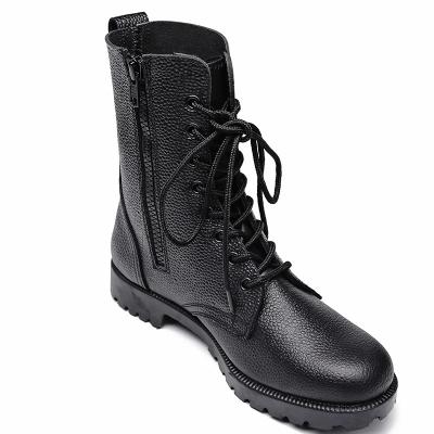 China Split Embossed Leather Combat Tactical Boots Officer Police Duty Shoes for sale