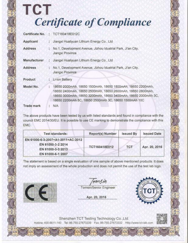 CE - Jiangxi Hualiyuan Lithium Energy Co., Ltd.