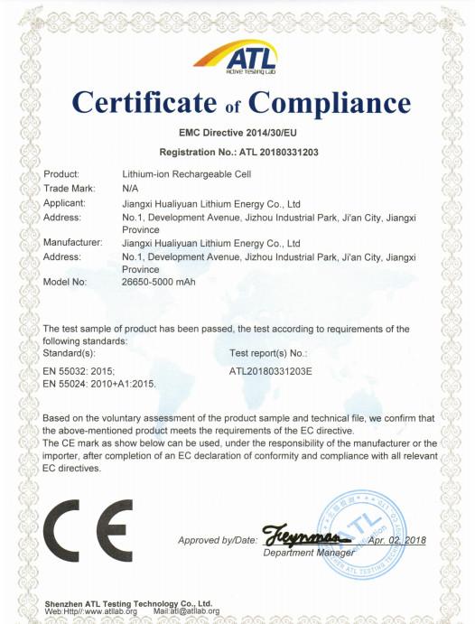 EMC - Jiangxi Hualiyuan Lithium Energy Co., Ltd.